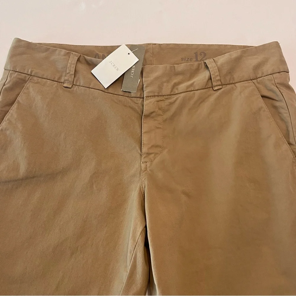 J.Crew Woman’s Andie Classic Khaki Chino Cotton Stretch Casual Pants size 12 NEW